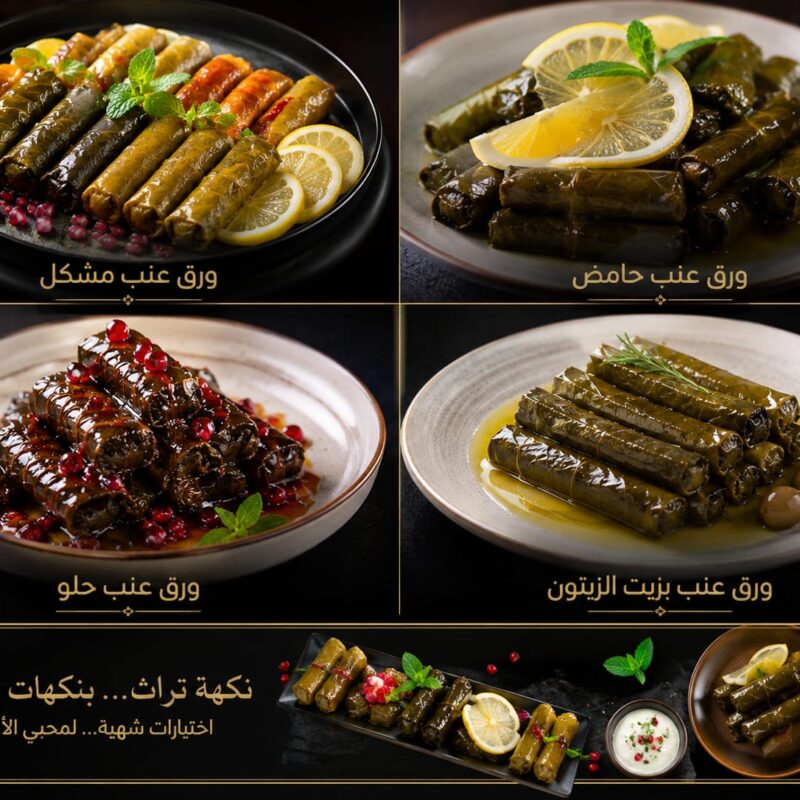(ورق عنب/ حامض /حلو /زيت زيتون (بوكس كبير